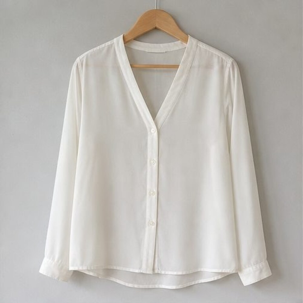 Ivory Pleated Blouse